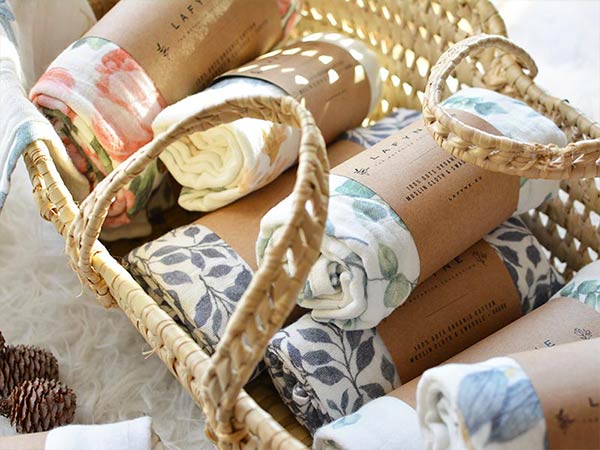 De feuilles Baby Puckt/ücher Musselin Babydecken Neugeborene Kinder T/ücher Waschlappen f/ür Jungen und M/ädchen